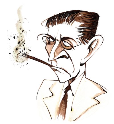 Alexander Zemlinsky, Austrian-born composer and conductor, caricature by Neale Osborne